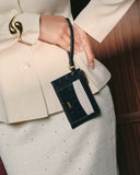 LAURA Croc Wristlet & Cardholder in Midnight